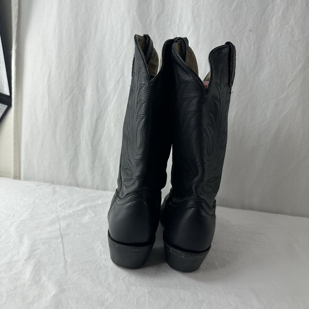 Vintage Durango Black Leather Cowboy Biker Boots RD560 Women's Sz 8 M Toe Rands - Picture 5 of 11